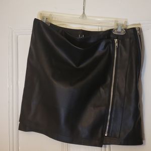 Tough Stuff Black Vegan Leather Mini Skirt